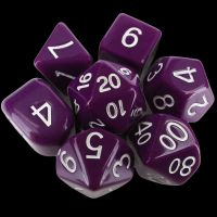 Role 4 Initiative Opaque Dark Purple & White 7 Dice Polyset with Arch D4