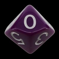 Role 4 Initiative Opaque Dark Purple & White D10 Dice