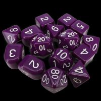 Role 4 Initiative Opaque Dark Purple & White 15 Dice Polyset with Arch D4s
