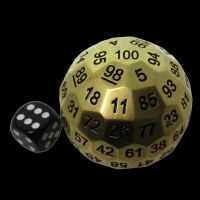 TDSO Metal Cannonball Pearl Gold HUGE 55mm D100 Dice