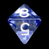 Role 4 Initiative Diffusion Blue Ink & White D8 Dice