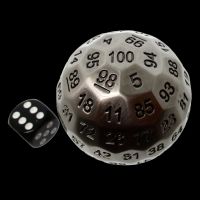 TDSO Metal Cannonball Antique Silver HUGE 55mm D100 Dice