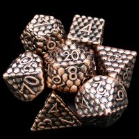 TDSO Metal Antique Copper Dragon Scale 7 Dice Polyset