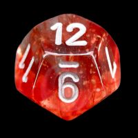 Chessex Nebula Red & Silver Luminary Glow In Dark D12 Dice