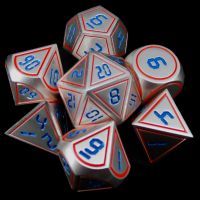 TDSO Metal Tech Steel Red & Blue 7 Dice Polyset