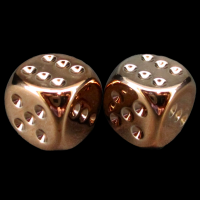 Chessex Metal Plated Copper 2 x D6 Spot Dice Set
