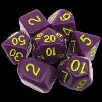 Role 4 Initiative Opaque Dark Purple & Yellow 7 Dice Polyset with Arch D4