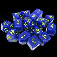 Role 4 Initiative Opaque Dark Blue & Yellow 15 Dice Polyset with Arch D4s