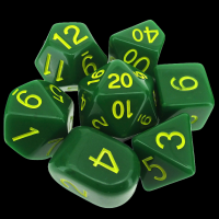Role 4 Initiative Opaque Dark Green & Yellow 7 Dice Polyset with Arch D4