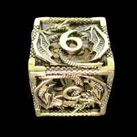 TDSO Metal Hollow Dragon Gold D6 Dice