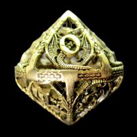 TDSO Metal Hollow Dragon Gold D10 Dice