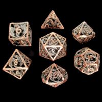 TDSO Metal Hollow Dragon Antique Copper 7 Dice Polyset