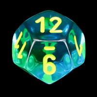 Chessex Gemini Translucent Green & Teal D12 Dice