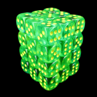 Chessex Gemini Translucent Green & Teal 36 x D6 Dice Set