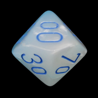 Chessex Gemini Pearl Turquoise & White Percentile Dice