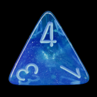 Chessex Gemini Blue &amp; Blue Luminary Glow In Dark D4 Dice