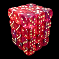 Chessex Gemini Translucent Red & Violet 36 x D6 Dice Set