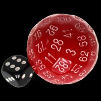 TDSO Cannonball Opaque Red & White HUGE 45mm D100 Dice