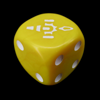 CLEARANCE Opaque Mustard Yellow with White Firefly D6 Spot Dice OOP