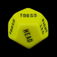 CLEARANCE D&G Opaque Yellow Hit Location D12 Dice