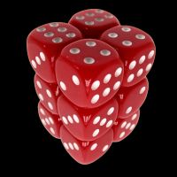 TDSO Opaque Red 12 x D6 Dice Set