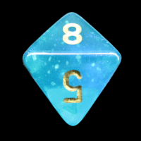 Chessex Borealis Teal & Gold Luminary D8 Dice