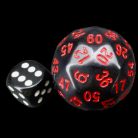 TDSO Opaque Black & Red 38mm D60 Dice