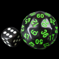 TDSO Opaque Black & Green 38mm D60 Dice