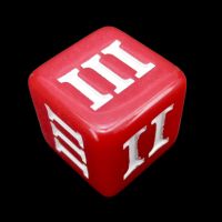 Impact Opaque Red & White Roman Numeral D3 Dice