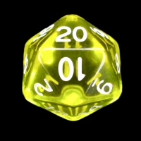Role 4 Initiative Translucent Yellow & White D20 Dice