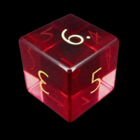 TDSO Zircon Glass Ruby with Engraved Numbers 16mm Precious Gem D6 Dice