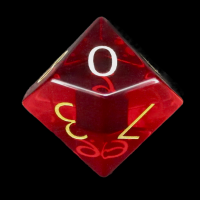 TDSO Zircon Glass Ruby with Engraved Numbers 16mm Precious Gem D10 Dice