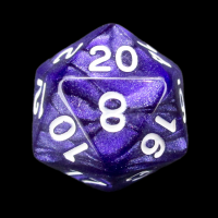 Role 4 Initiative Marble Purple & White D20 Dice