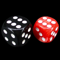 Role 4 Initiative Marble Red & White 14mm D6 Spot Dice