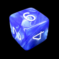 Role 4 Initiative Marble Blue & White D6 Dice