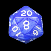 Role 4 Initiative Marble Blue & White D20 Dice