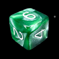 Role 4 Initiative Marble Green & White D6 Dice