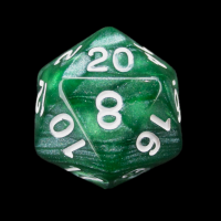 Role 4 Initiative Marble Green & White D20 Dice