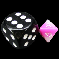 TDSO Duel Pink & Pearl White MINI 10mm D8 Dice