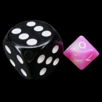 TDSO Duel Pink & Pearl White MINI 10mm D10 Dice