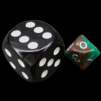 TDSO Duel Brown & Green MINI 10mm D10 Dice