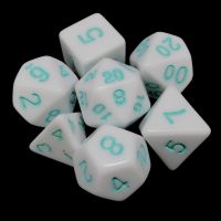 75% OFF TDSO Wonderful White Dice &amp; Turquoise 7 Dice Polyset