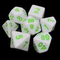 75% OFF TDSO Wonderful White Dice &amp; Bright Green 7 Dice Polyset