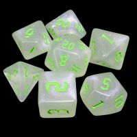TDSO Gothic Script Shimmer & Green 7 Dice Polyset