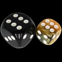 TDSO Duel Black & Gold With White 12mm D6 Spot Dice