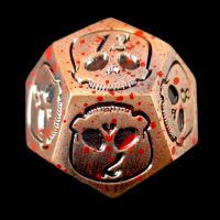 TDSO Metal Skull Copper & Blood Spatter D12 Dice