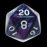 TDSO Duel Purple & Teal with White D20 Dice