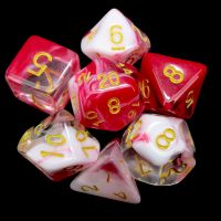 TDSO Cyclone Red & White 7 Dice Polyset