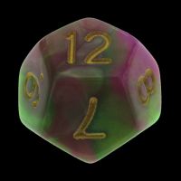 TDSO Duel Pearl Green & Rose D12 Dice