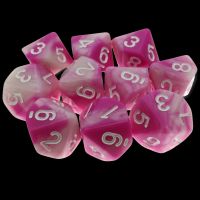 TDSO Duel Pink & Pearl White 10 x D10 Dice Set
